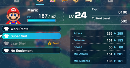 Super Mario RPG Remake - Super Suit in inventory