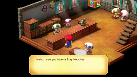 Super Mario RPG - Use the Stay Voucher at the Marrymore Hotel