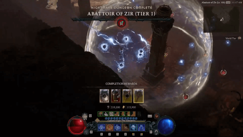 D4 - Abattoir of Zir Completion Rewards