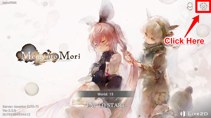 Cog Icon on Title Screen