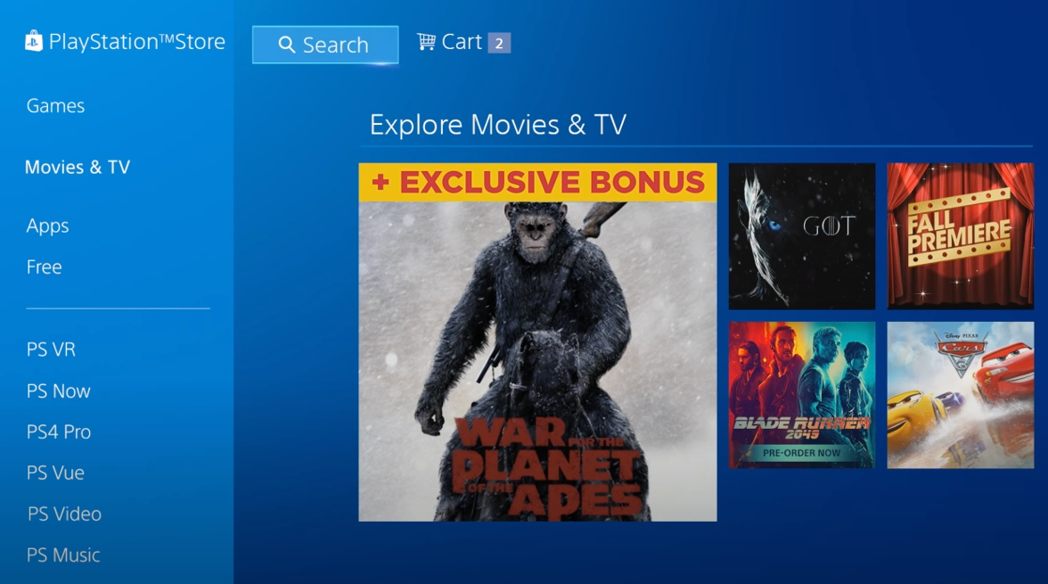 PlayStation Store discontinuing TV and movie purchases and rentals