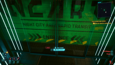 Cyberpunk 2077 - Fast Travel or Ride Metro
