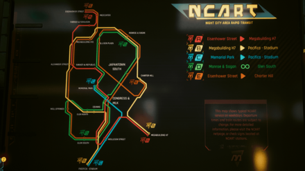 Cyberpunk 2077 - Metro System Map