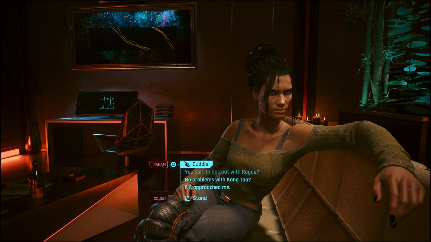 Cyberpunk - Talking to Panam in Romantic Hangout