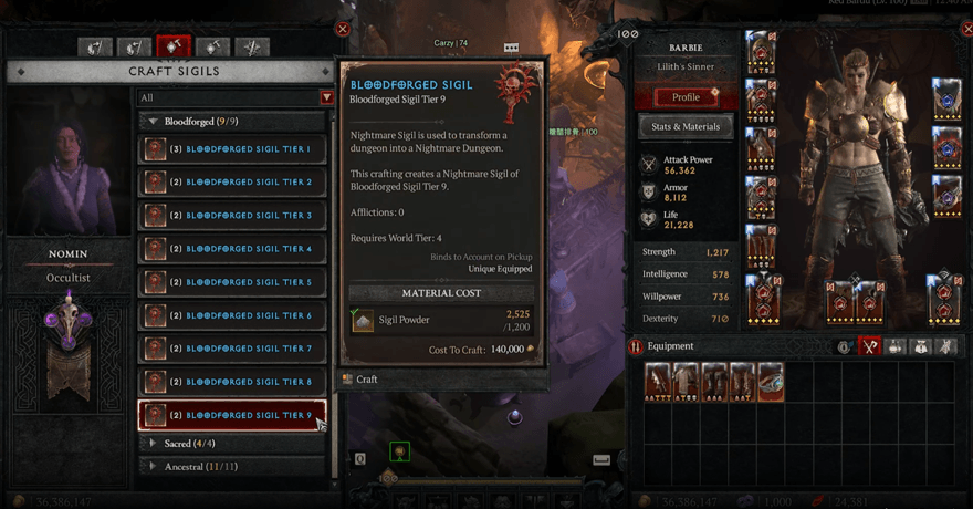 Diablo 4 - Bloodforged Sigils