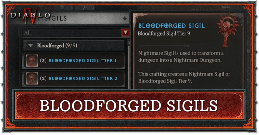 Diablo 4 - How to Craft Bloodforged Sigils