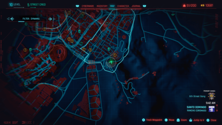 Cyberpunk 2077 - Binocular Location 1 map view