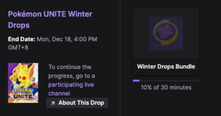 Pokemon UNITE - Twitch Drop in Progress