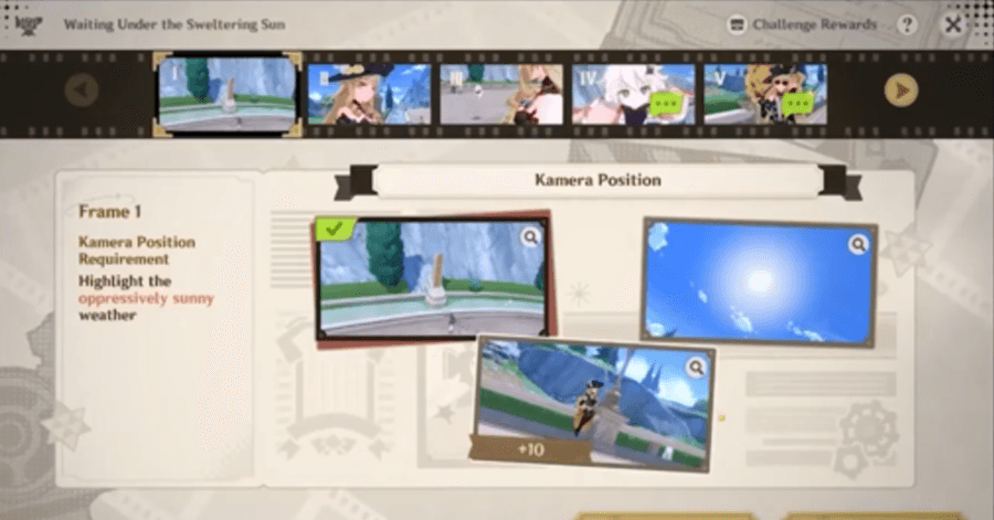 Genshin - Into the Frame - Choose narrations and positions