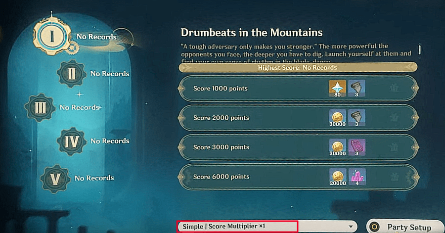 Genshin Impact - How to Play Dance of Resolute Will - Select Stage and Score Multiplier