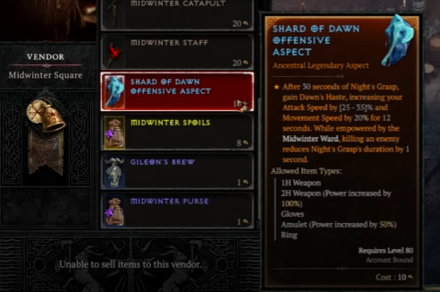 Shard of Dawn Aspect