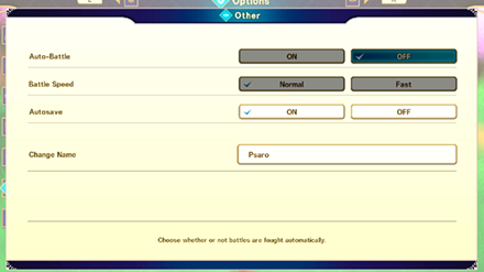 Dragon Quest Monsters The Dark Prince - Name Change in Options