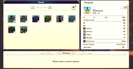 Dragon Quest Monsters 3 - Synthesis Screen