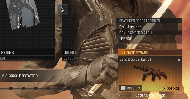 Modern Warfare 3 - Equip the Paul Atreides Operator Skin for Bonus XP