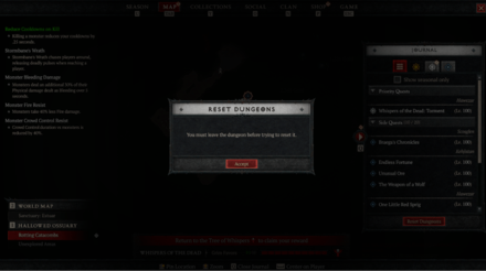 Diablo 4 Dungeon Reset - Leave the Dungeon