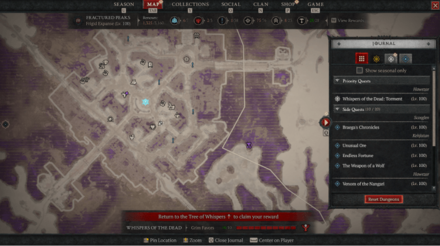 Diablo 4 Dungeon Reset - Open the Journal