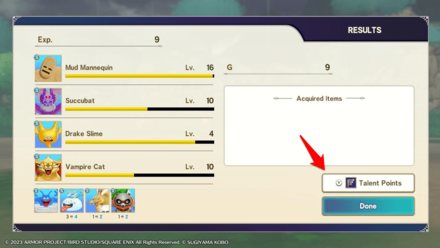 DQM3 - Post-Battle Screen