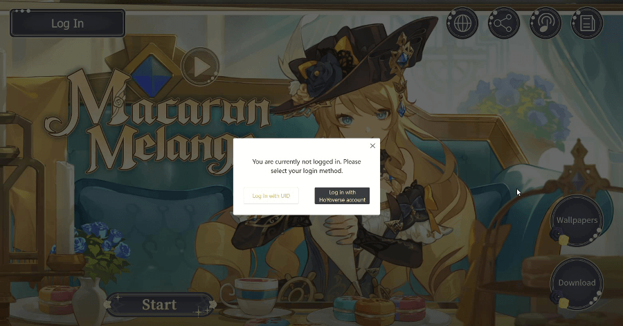 Genshin - Macaron Melange - log into the web event