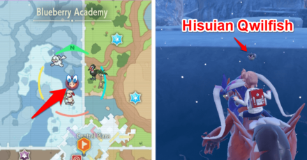 Pokemon Scarlet and Violet SV Indigo Disk Hisuian Qwilfish Exact Location