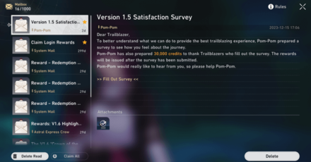 Honkai Star Rail - Free Dr. Ratio in Version 1.6 - Unlock Mailbox Function