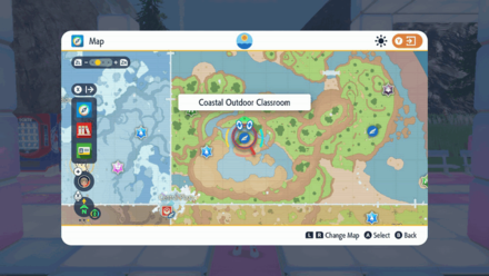 Pokemon SV - Coastal Outdoor Classroom Map View