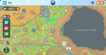 Pokemon Scarlet and Violet Indigo Disk - Cliff Southeast of Cascarrafa