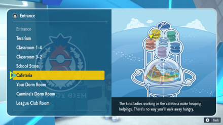 Pokemon Scarlet and Violet Indigo Disk DLC - School Cafeteria
