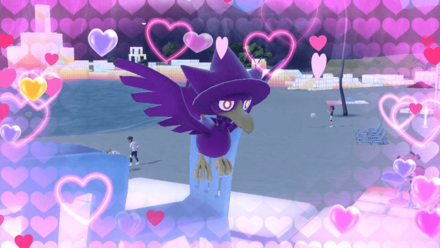 Pokemon Scarlet and Violet Indigo Disk DLC - Heap of Hearts Photo Effect