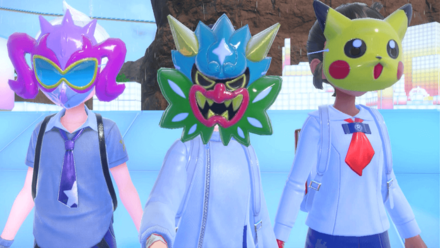 Pokemon Scarlet and Violet Indigo Disk DLC - Gold Quest Wearing Masks