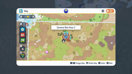 Pokemon Scarlet and Violet Indigo Disk DLC - Savanna Biome Rest Area