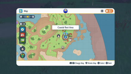 Pokemon Scarlet and Violet Indigo Disk DLC - Coastal Biome Rest Area