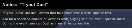 Master Duel - Tryout Duel - Details