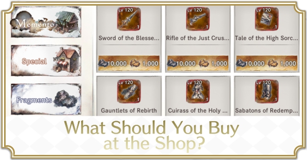 What Should You Buy at the shop MementoMori