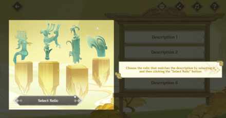 Genshin - Ancient Treasures Unearthed - Select the right relic