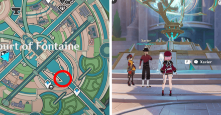 Genshin - Roses and Muskets Character Locations - Day 1 - Fountain Chiori and Xavier