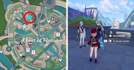 Genshin - Roses and Muskets Character Locations - Day 1 - Neuvillette and Ayato by Palais Mermonia