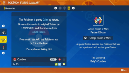 Pokemon Scarlet and Violet - Special Partner Ribbon