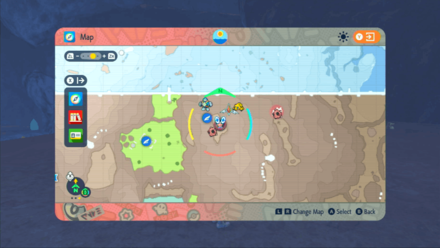 Pokemon SV Indigo Disk DLC - Minior Yellow Map