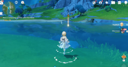 Genshin - Where the Roses Bloom Quest - Have a Swimming Contest with Chevreuse