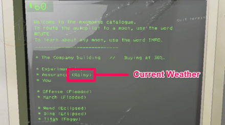 Lethal Company - How to Check Weather