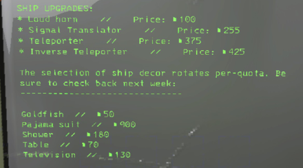 Lethal Company - Ordering Ship Decorations