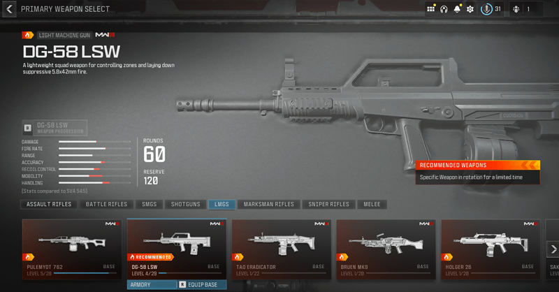 Modern Warfare 3 - Use Recommended LMGs