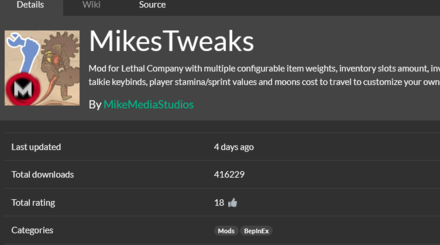 Lethal Company - Lethal Company Mods MikesTweaks