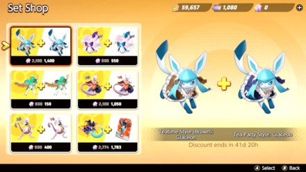 Pokemon UNITE - Teatime Style (Brown) (Glaceon) Set Shop.png