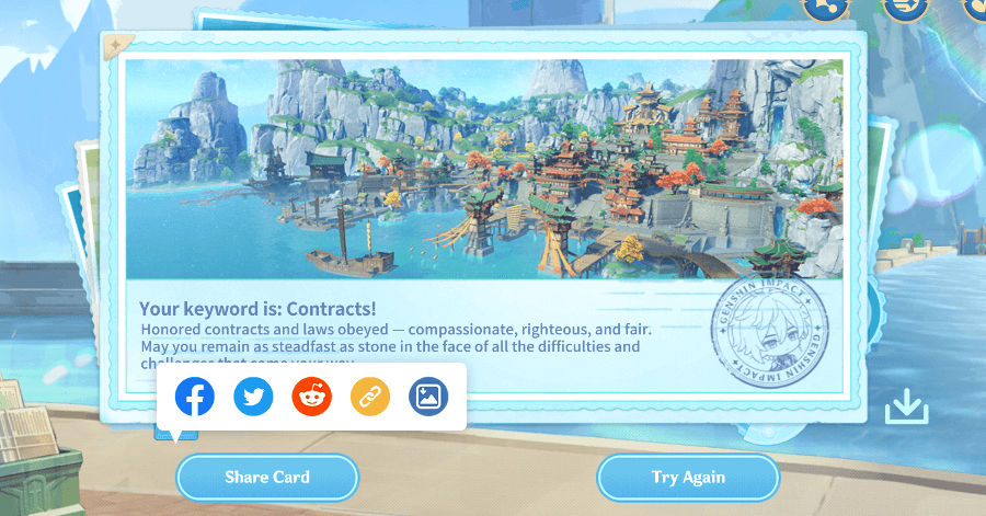 Genshin - Melusines Survey - Share the Blessing Card