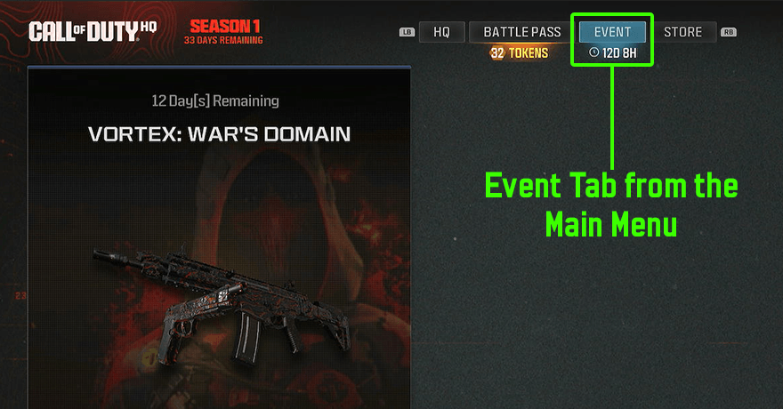 MW3 - Event Tab from Main Menu
