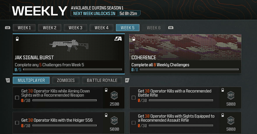 MW3 - JAK Signal Burst Kit Week 5 Challenges