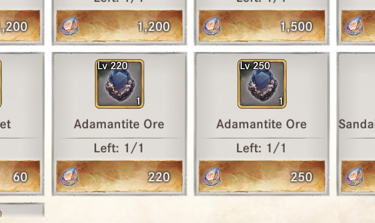 Adamantite Ore from the Shop - MementoMori