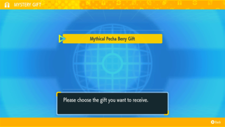 Pokemon Scarlet and Violet SV - Mythical Pecha Berry Mystery Gift