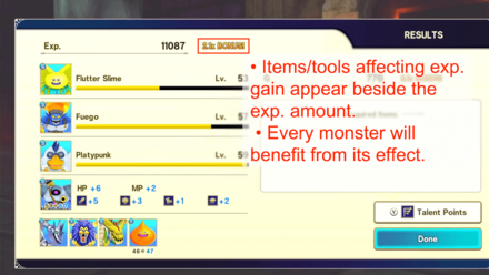 Dragon Quest Monsters The Dark Prince - EXP Gain Items